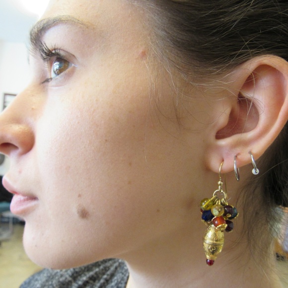 Vintage Gold Plated Bohemian Earrings - Picture 2 of 2